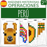 Peru Math Mystery Pictures SPANISH Version Grade 2 Additio