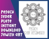 Pesach Seder Plate Coloring Page English Only