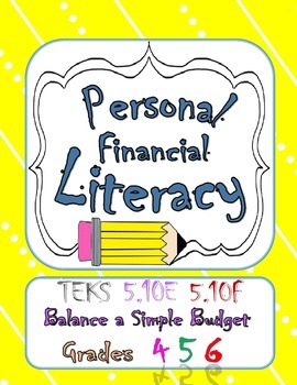 Preview of Pesonal Financial Literacy TEKS 5.10E 5.10F Balance a Simple Budget Task Cards