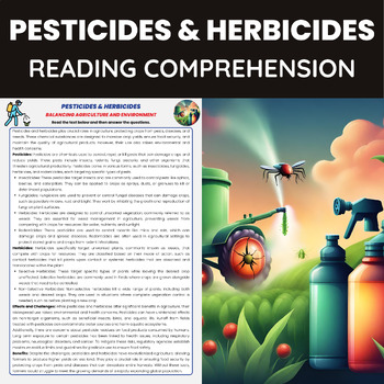 Preview of Pesticides and Herbicides Reading Comprehension | Fungicides Rodenticides