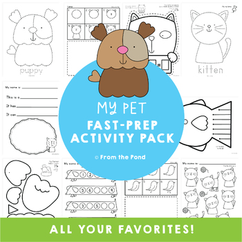 Preview of Pet Activities Pack for Fine Motor Writing and Math