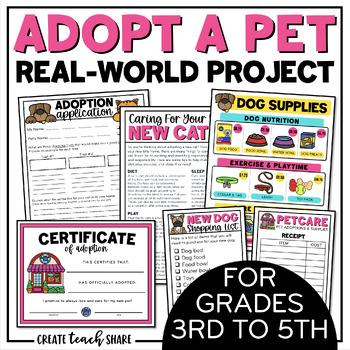 Preview of Pet Adoption Real-World Project | Adopt a Pet Activities Project Based Learning