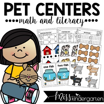 Pets & Dog Theme Activities Preschool & Kindergarten - Math & Literacy  BUNDLE
