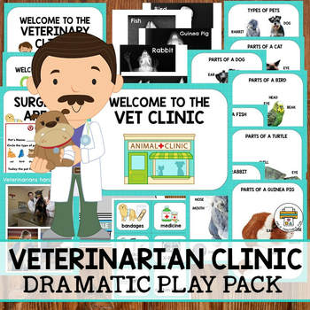 Preview of Pet Clinic/Veterinarian Dramatic Play Pack Pre-K
