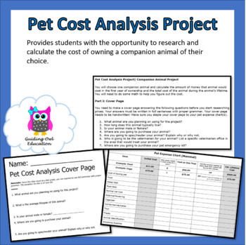 Preview of Pet Cost Analysis Project