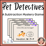 Pet Detectives - Subtraction within 20 Math Game for 1st a