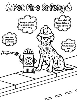 Pet Fire Safety Coloring Sheet by AKC Public Education | TPT