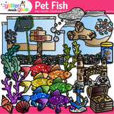 Pet Fish Clipart: Tropical Fish Bowl Castle Aquarium Clip 