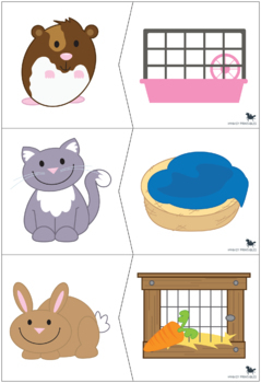 Pet Homes Matching Puzzles by Whimsy Printables | TpT