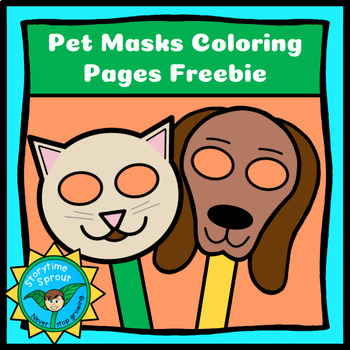 Preview of Pet Masks Coloring Pages Freebie (Cat & Dog)