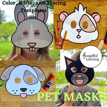Cat Paper Mask Printable Pet Animal Coloring Costume Craft