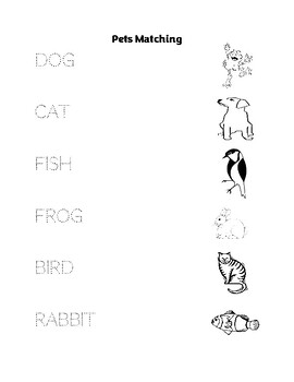 Pet Matching With & Without Lines by Simple Resources For You | TPT