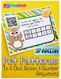 Pet Patterns QR Code Task Cards in SPANISH