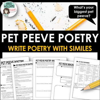 Preview of Poetry Writing and Analysis - Practice with similes and figurative language