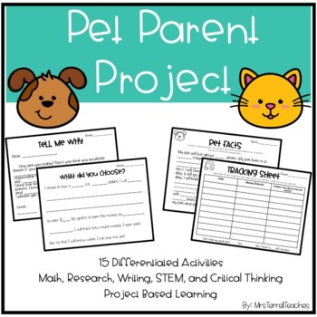 Preview of Pet Project Based Learning Math, Writing, STEM, Critical Thinking 1st 2nd Grade