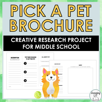 Preview of Pet Research Brochure Activity Creative Research Project for Middle School