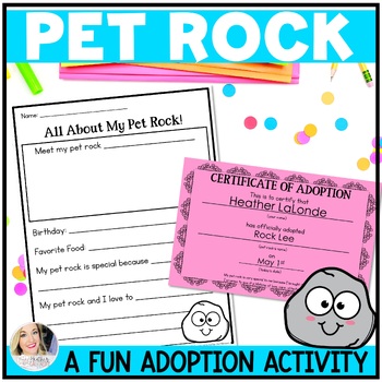 Preview of Pet Rock Writing Activity - Pet Rock Birth Certificate for Adoption