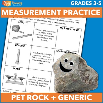 Preview of Fun Metric Measurement Practice Activities – Length, Volume, Mass of Pet Rock