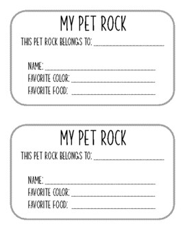 Preview of Pet Rock Simple Template