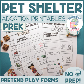 Preview of Pet Adoption Certificate Printables for Pretend Play Pet Shelter