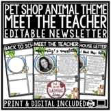 Pet Shop Animal Meet the Teacher Template Editable Back to