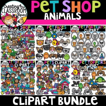 Preview of Pet Shop Animals Clipart Bundle {Pets Clipart}
