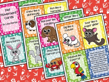 Pet Shop Animals Movement Cards for Preschool and Brain Break | TpT