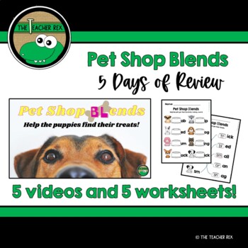 Preview of Pet Shop Blends - 5 Day Beginning Blends Review (Videos and Worksheets)