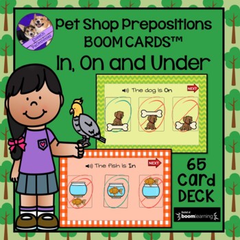 Preview of Pet Shop Prepositions In On and Under BOOM Cards