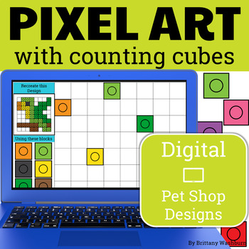 Preview of Pet Shop Theme Digital Pixel Art STEM Challenges