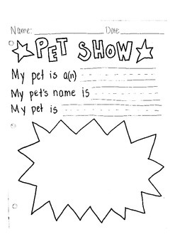 Preview of Pet Show! Writing and Illustration