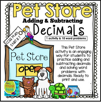 Preview of Pet Store Decimals | Adding and Subtracting Decimals with Word Problems