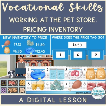Preview of Pet Store Vocational Task Pricing Merchandise At The Pet Store Digital Lesson 2