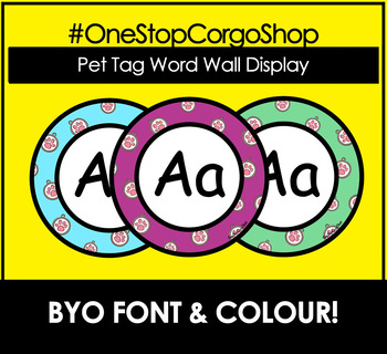 Preview of Pet Tag Theme A-Z Word Wall Displays