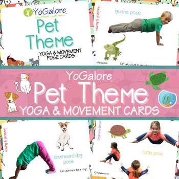 Preview of Pet Theme Preschool & Kindergarten Yoga & Movement Pose Cards