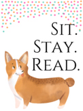 Pet Theme - wall poster - Sit, Stay, Read (dog)