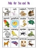 Pet Themed Vocabulary Words Chart Writing Station {FREEBIE}