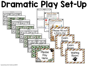 Veterinarian's Office Pet Vet Clinic Dramatic Play Kit and Learning