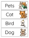Pet Word Cards