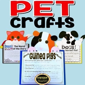 Preview of Pet crafts | Dog Craft | Cat Craft | Guinea Pig Craft | Aesops Fables Activities