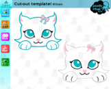 Pet kitten cut-out template
