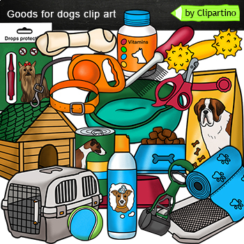 Preview of Pet shop Clip art commercial use/ Goods for dogs clip art/ Pet supplies