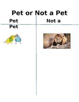Preview of Pet vs. Not a Pet