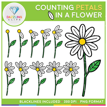 Preview of Petals in a Flower Counting Clip Art