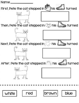 Pete The Cat I Love My White Shoes || Retell || Craftivity || Math