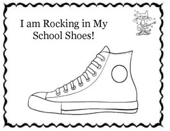 Preview of Pete The Cat Rocking in My School Shoes coloring sheet