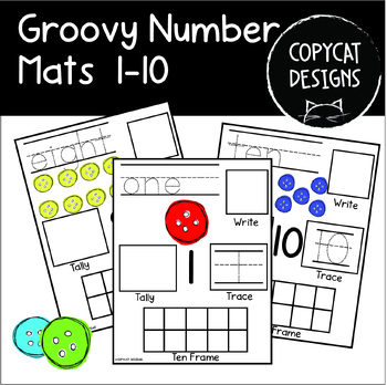 Pete's Groovy Numbers PreK Kindergarten Math Mats Numbers 1-10 Center ...