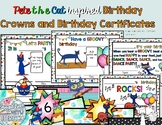 Pete  t h e  Cat Birthday Certificates and Crowns