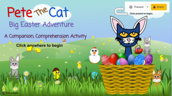 Preview of Pete the Cat Big Easter Adventure, comprehension Activity for google docs