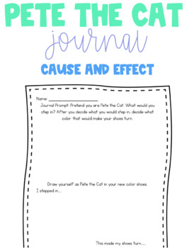 Preview of Pete the Cat Cause and Effect Journal